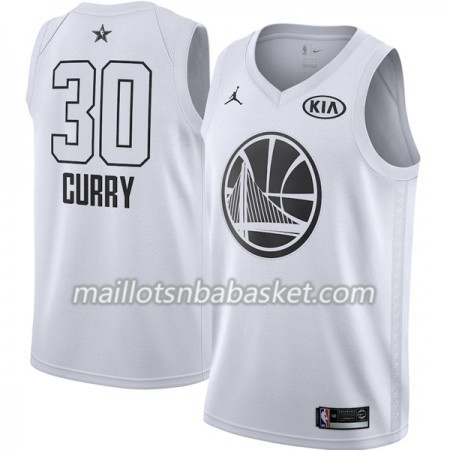 Maillot Homme Golden State Warriors Stephen Curry 30 2018 All Star Jordan Brand Blanc Swingman